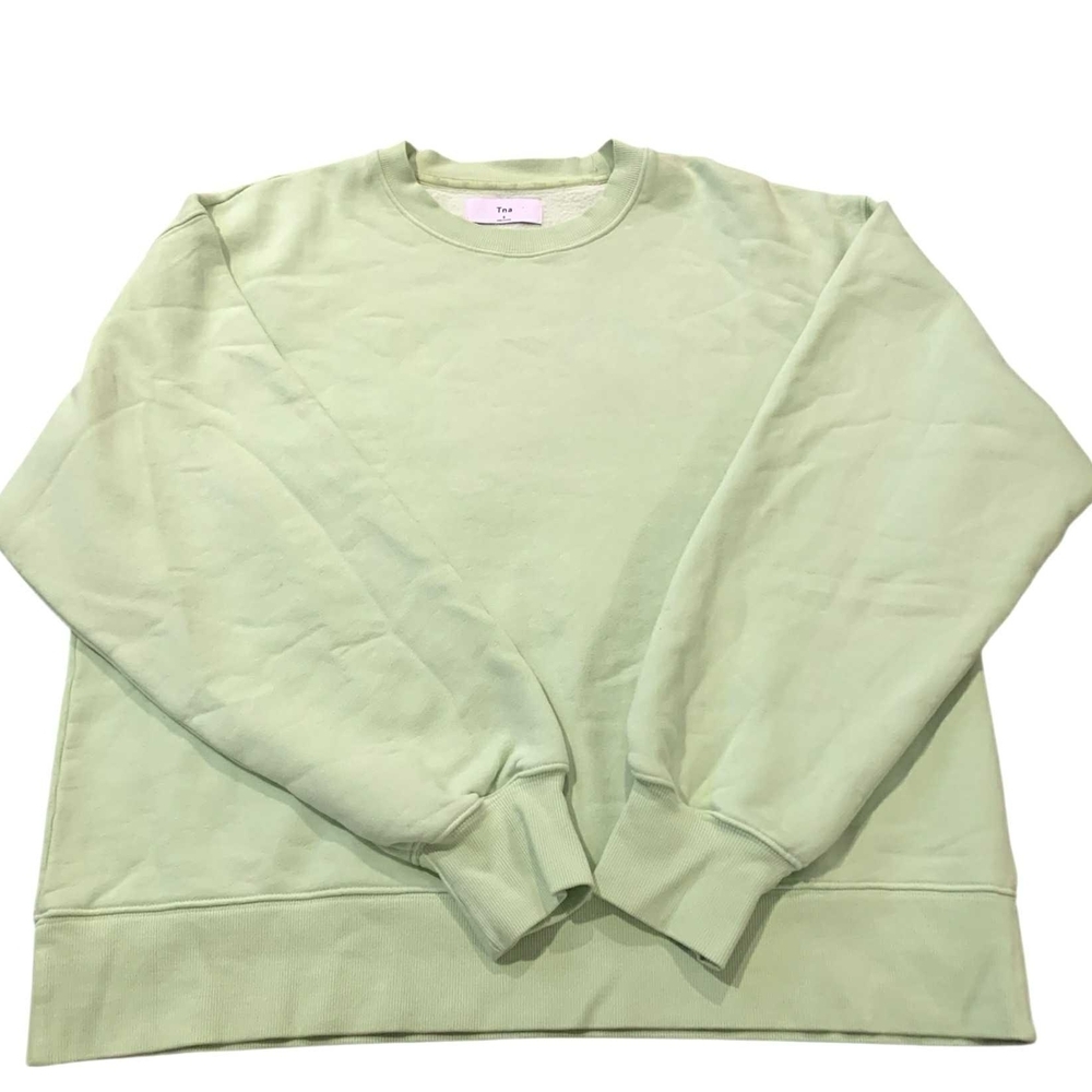 Tna Aritzia Cozy‎ Fleece Perfect Crewneck Sweatshirt Lime Green Size 2 Oversized